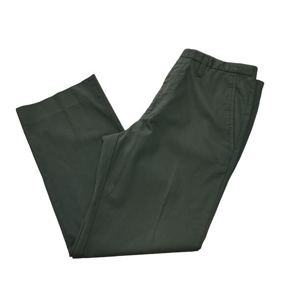 ARMANI EXCHANGE Cotton Chino Flat Front Pants Straight Classic Green Smoke 33 - Picture 4 of 10